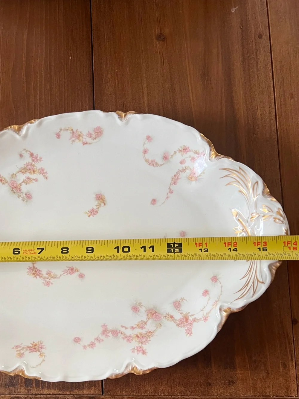 Haviland Limoges Porcelain Schleiger ?525 Pink Gold Floral 16” Platter